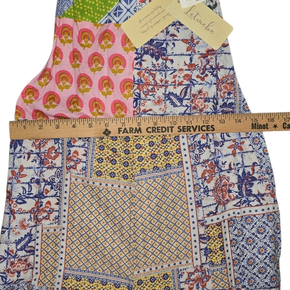Anthropologie Let Me Be Patchwork Printed Jumpsuit in Multicolor Overalls Size M - Picture 5 of 8